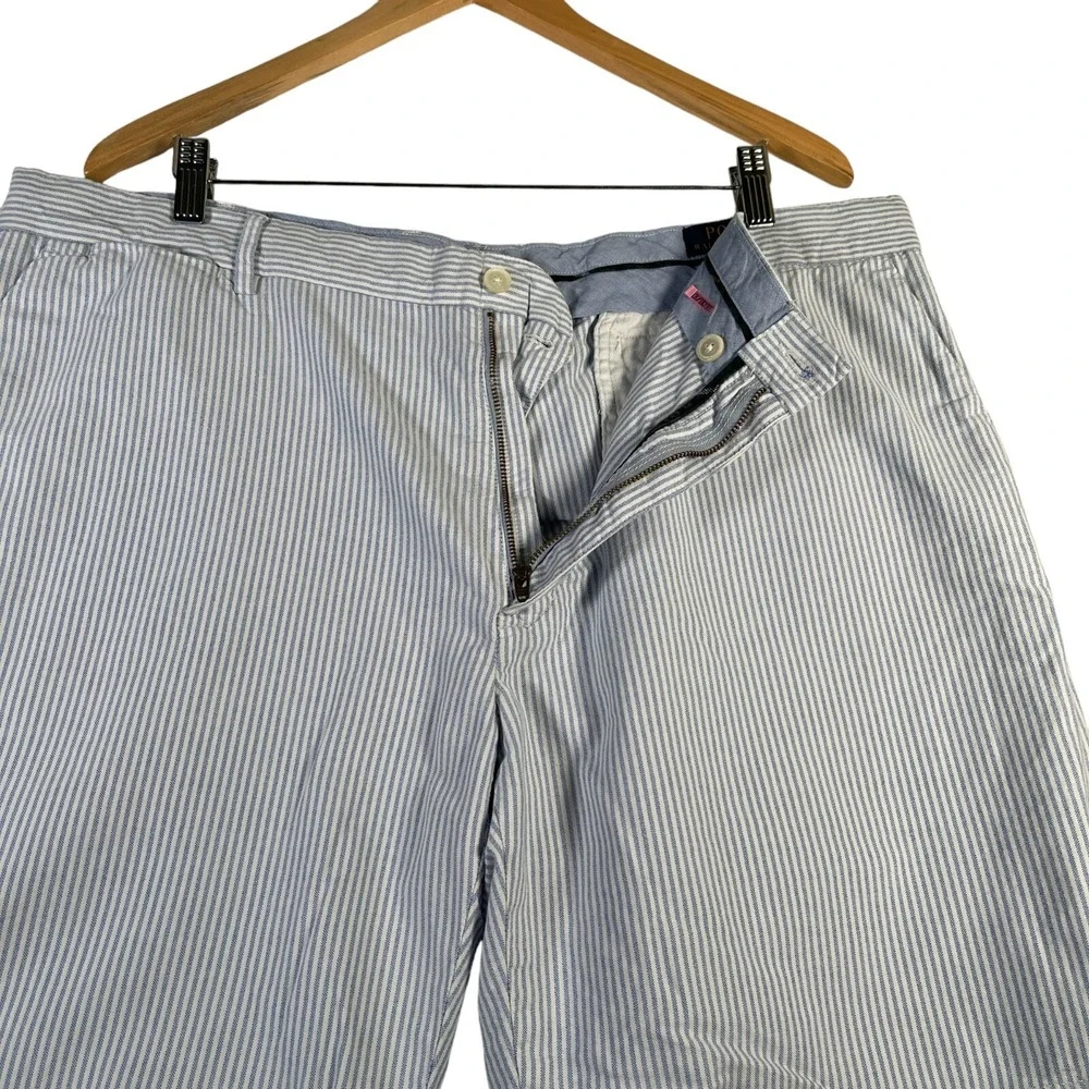 Polo Ralph‎ Lauren Shorts Mens 40 Blue White Striped Classic Fit Preppy Coastal